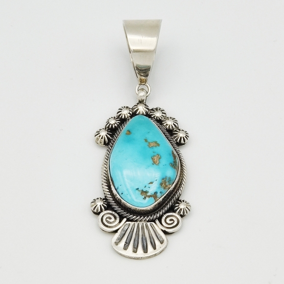 Jewelry - Sterling Silver Genuine Royston Turquoise Pendant